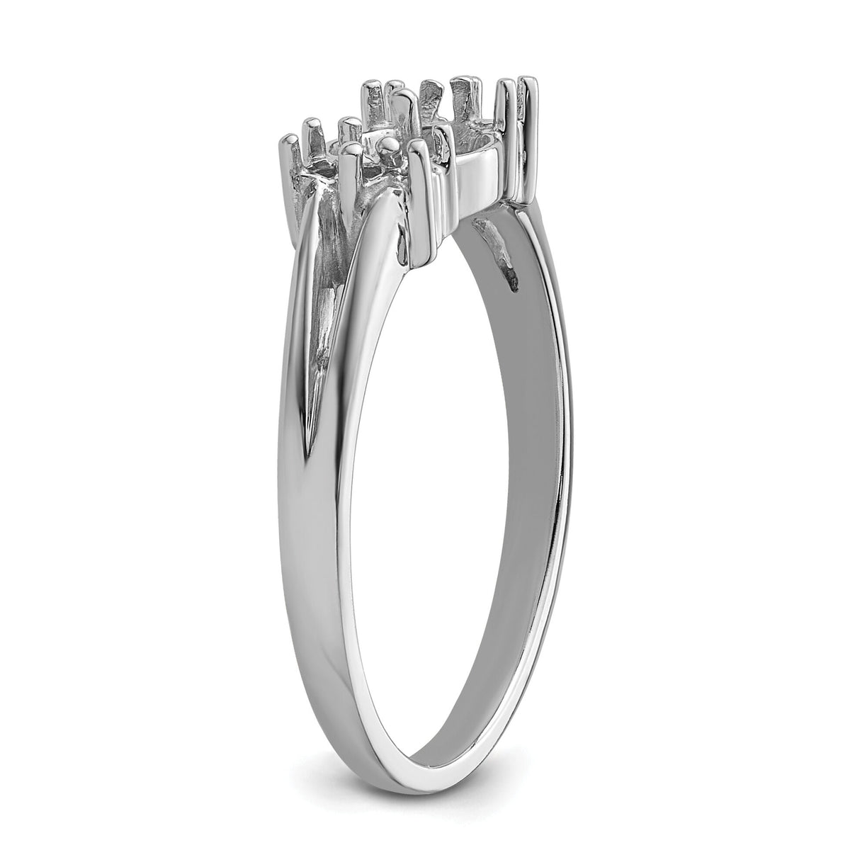 14k White Gold 6mm Pearl & Diamond Ring Mounting-Y4345