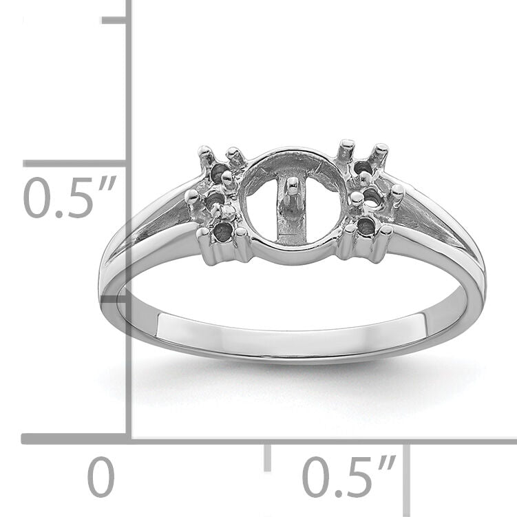 14k White Gold 6mm Pearl & Diamond Ring Mounting-Y4345