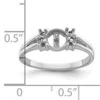 14k White Gold 6mm Pearl & Diamond Ring Mounting-Y4345