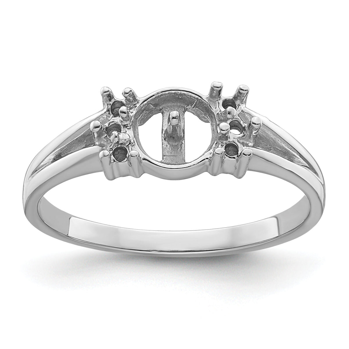 14k White Gold 6mm Pearl & Diamond Ring Mounting-Y4345