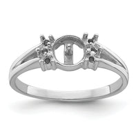 14k White Gold 6mm Pearl & Diamond Ring Mounting-Y4345