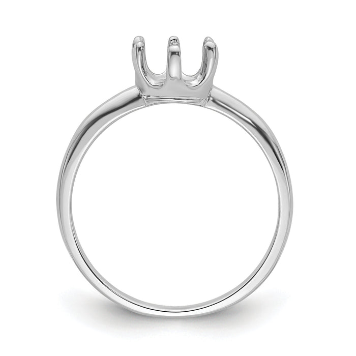 14k White Gold 5.5mm Pearl Ring Mounting-Y4353