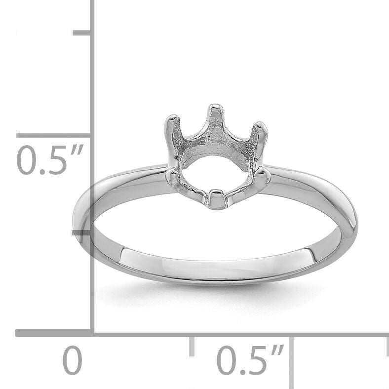14k White Gold 5.5mm Pearl Ring Mounting-Y4353