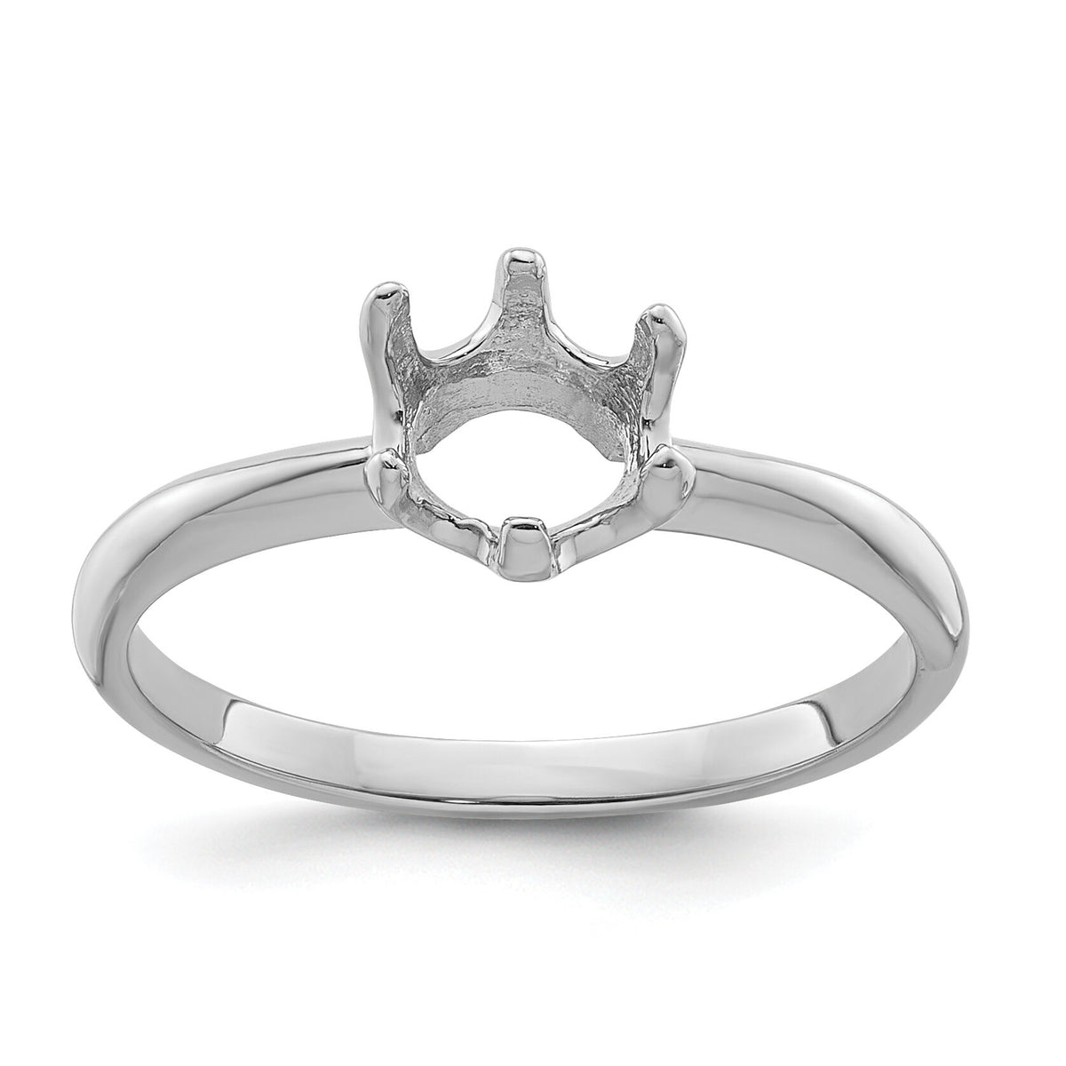 14k White Gold 5.5mm Pearl Ring Mounting-Y4353