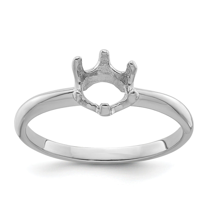 14k White Gold 5.5mm Pearl Ring Mounting-Y4353