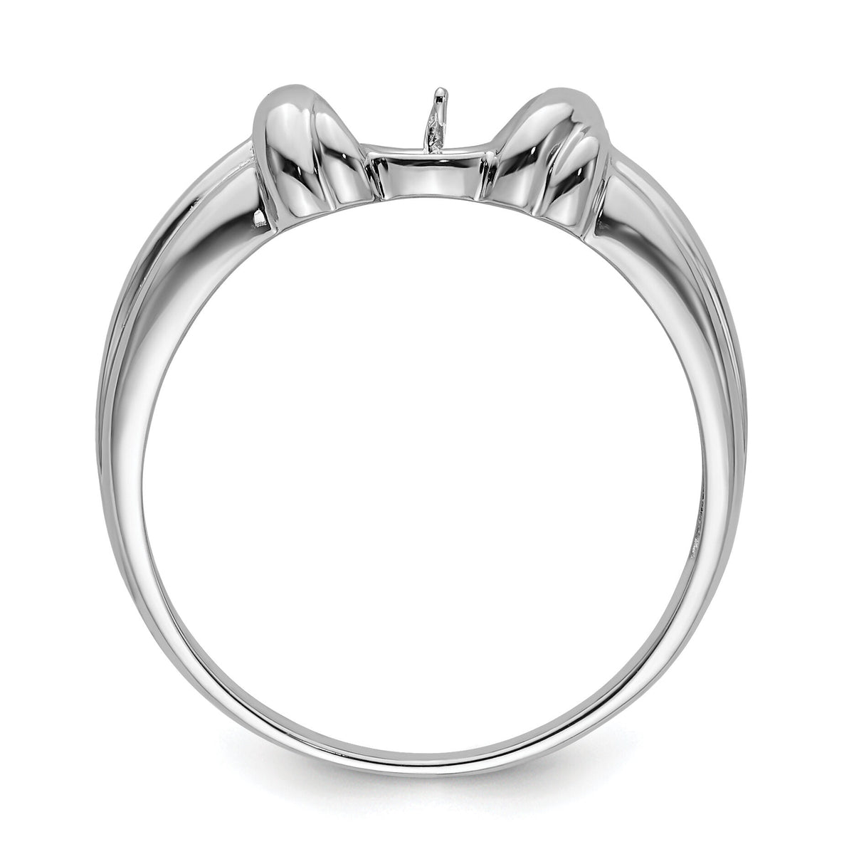 14k White Gold 6mm Pearl Ring Mounting-Y4357