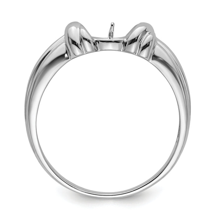 14k White Gold 6mm Pearl Ring Mounting-Y4357
