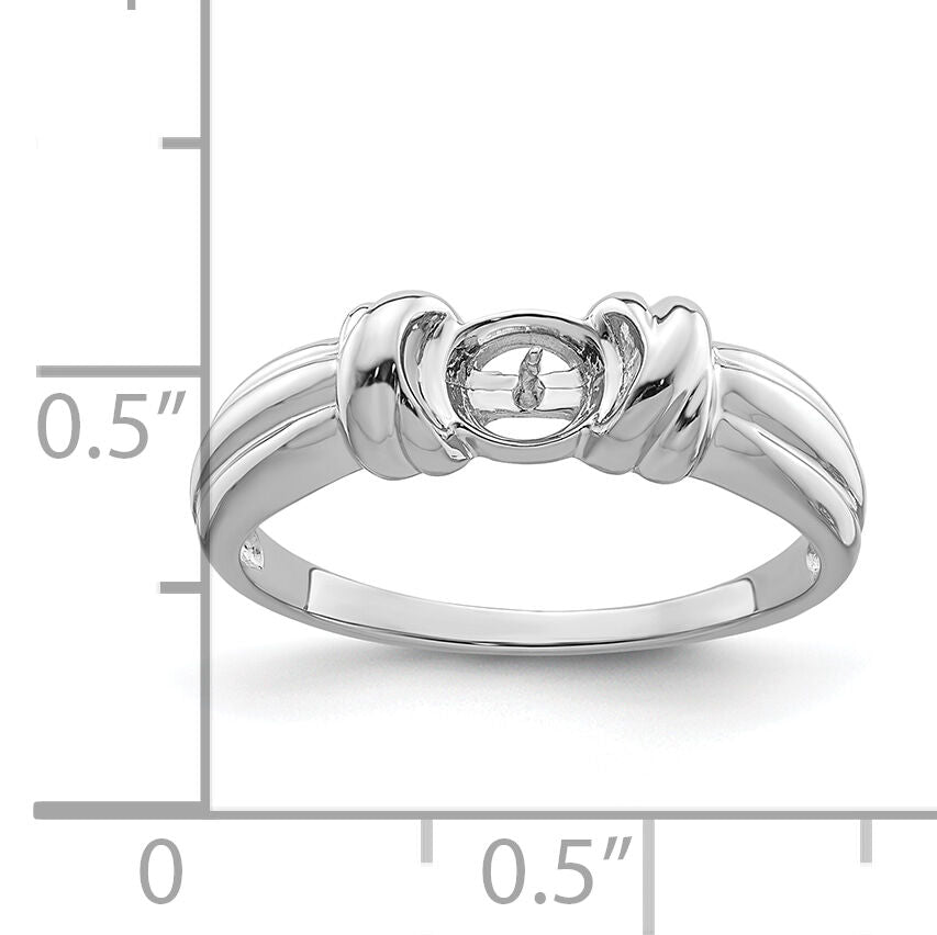 14k White Gold 6mm Pearl Ring Mounting-Y4357