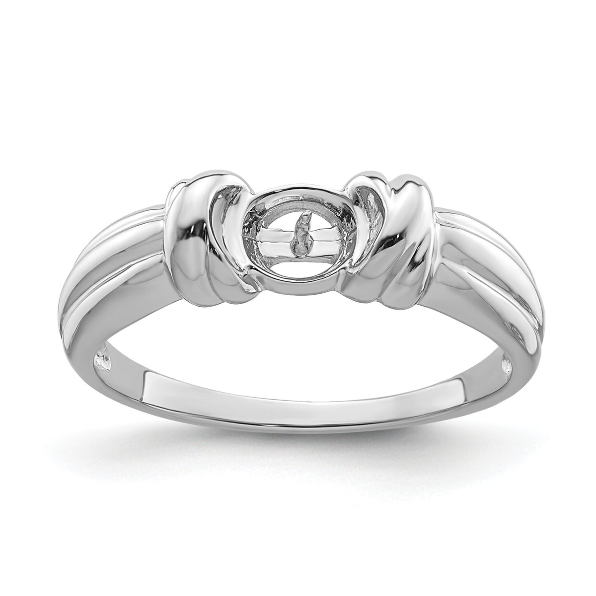 14k White Gold 6mm Pearl Ring Mounting-Y4357