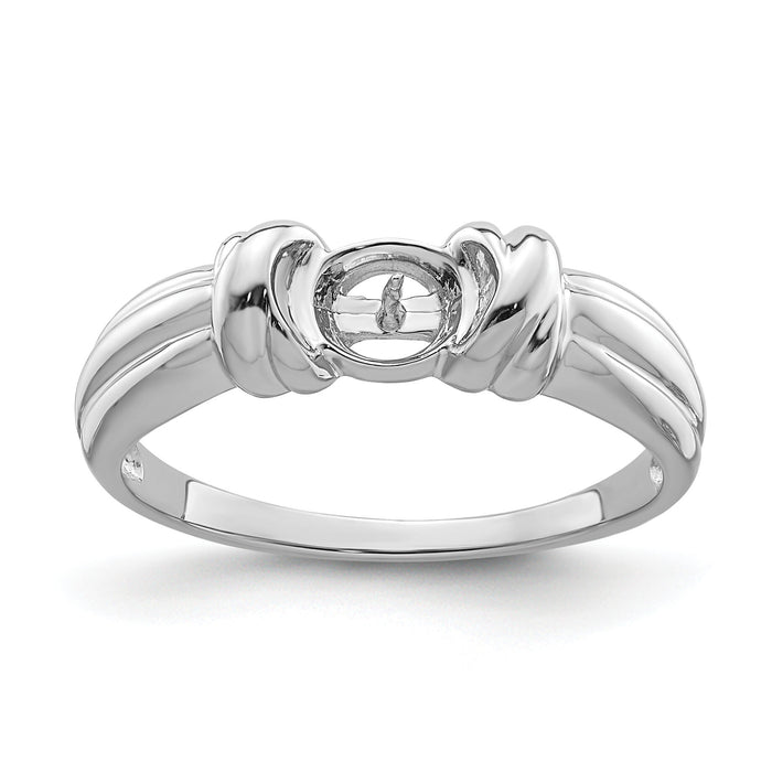 14k White Gold 6mm Pearl Ring Mounting-Y4357