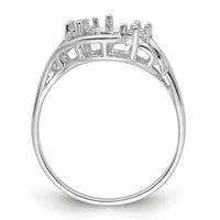 14k White Gold 6mm Pearl & Diamond Ring Mounting-Y4362