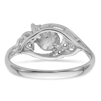 14k White Gold 6mm Pearl & Diamond Ring Mounting-Y4362
