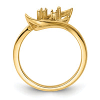 14k 6mm Pearl & Diamond Ring Mounting-Y4366