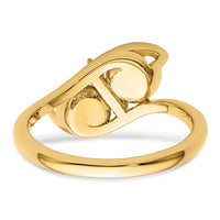 14k 6mm Pearl & Diamond Ring Mounting-Y4366