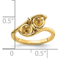 14k 6mm Pearl & Diamond Ring Mounting-Y4366