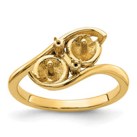 14k 6mm Pearl & Diamond Ring Mounting-Y4366