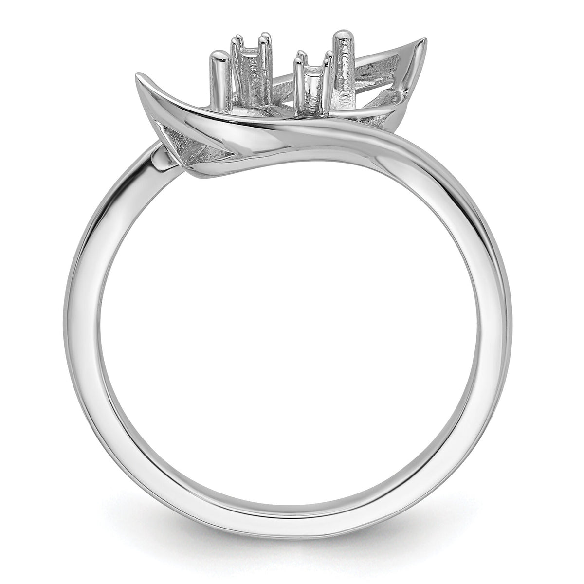 14k White Gold 6mm Pearl & Diamond Ring Mounting-Y4367