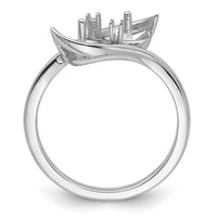 14k White Gold 6mm Pearl & Diamond Ring Mounting-Y4367