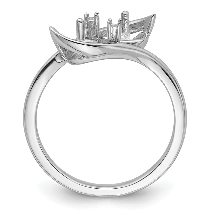 14k White Gold 6mm Pearl & Diamond Ring Mounting-Y4367