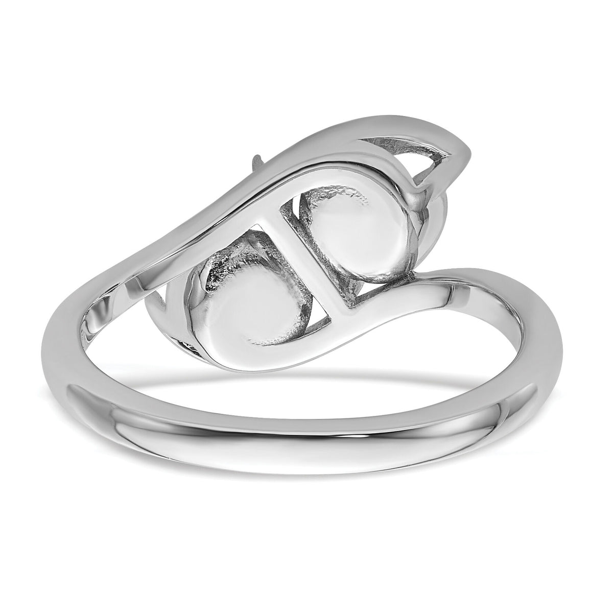 14k White Gold 6mm Pearl & Diamond Ring Mounting-Y4367
