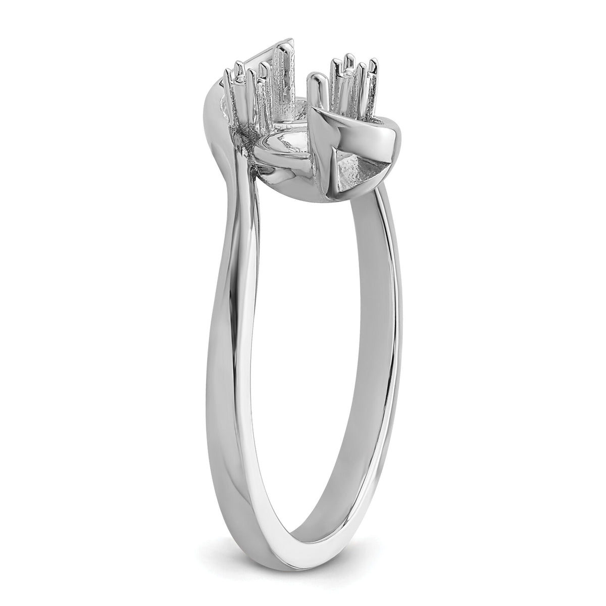 14k White Gold 6mm Pearl & Diamond Ring Mounting-Y4367