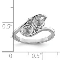 14k White Gold 6mm Pearl & Diamond Ring Mounting-Y4367
