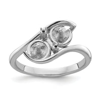 14k White Gold 6mm Pearl & Diamond Ring Mounting-Y4367