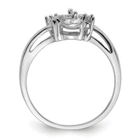 14k White Gold 5.5mm Pearl & Diamond Ring Mounting-Y4371