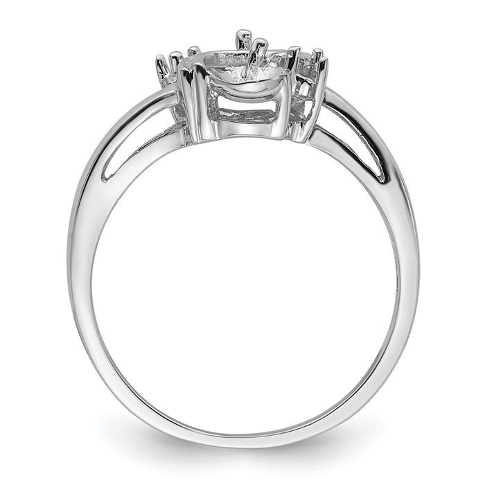14k White Gold 5.5mm Pearl & Diamond Ring Mounting-Y4371