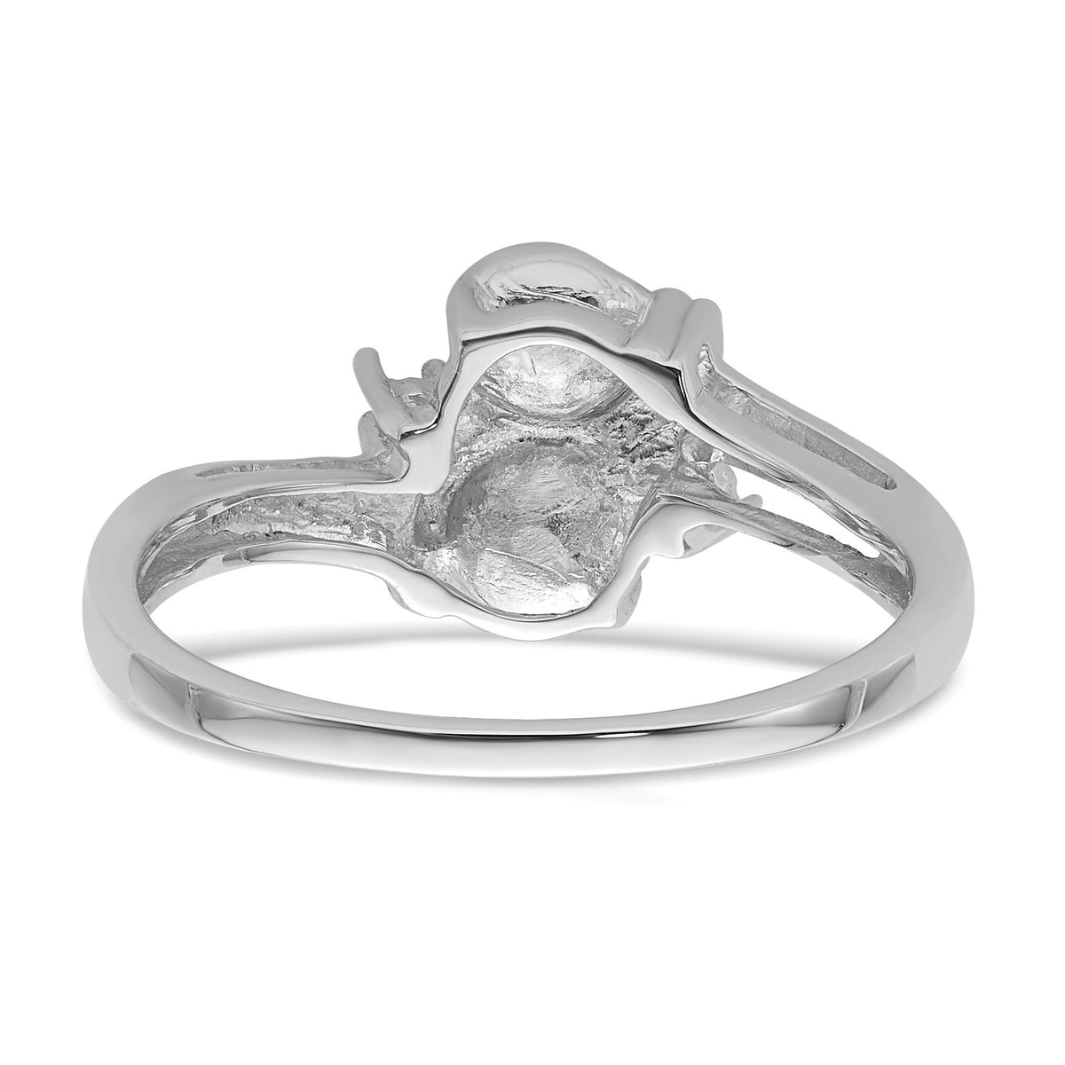 14k White Gold 5.5mm Pearl & Diamond Ring Mounting-Y4371