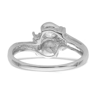 14k White Gold 5.5mm Pearl & Diamond Ring Mounting-Y4371
