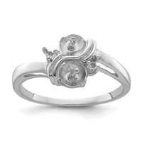 14k White Gold 5.5mm Pearl & Diamond Ring Mounting-Y4371