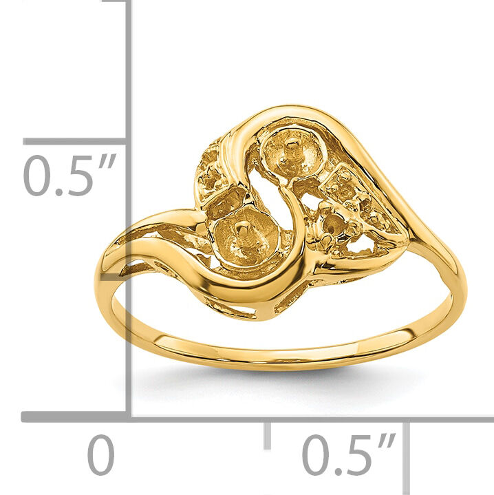 14k 4mm Pearl & Diamond Ring Mounting-Y4375