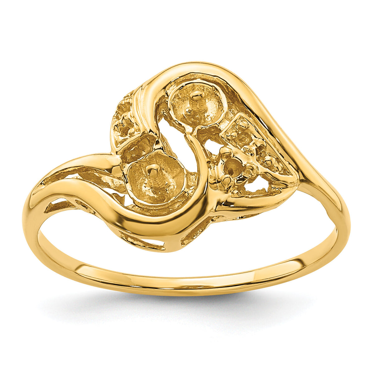 14k 4mm Pearl & Diamond Ring Mounting-Y4375