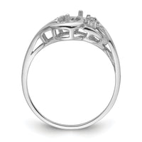 14k White Gold 4mm Pearl & Diamond Ring Mounting-Y4376