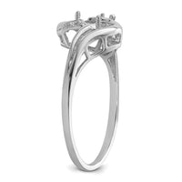 14k White Gold 4mm Pearl & Diamond Ring Mounting-Y4376
