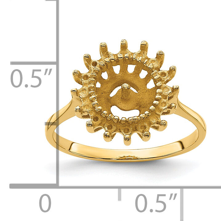14k 7.5mm Pearl & Diamond Ring Mounting-Y4378