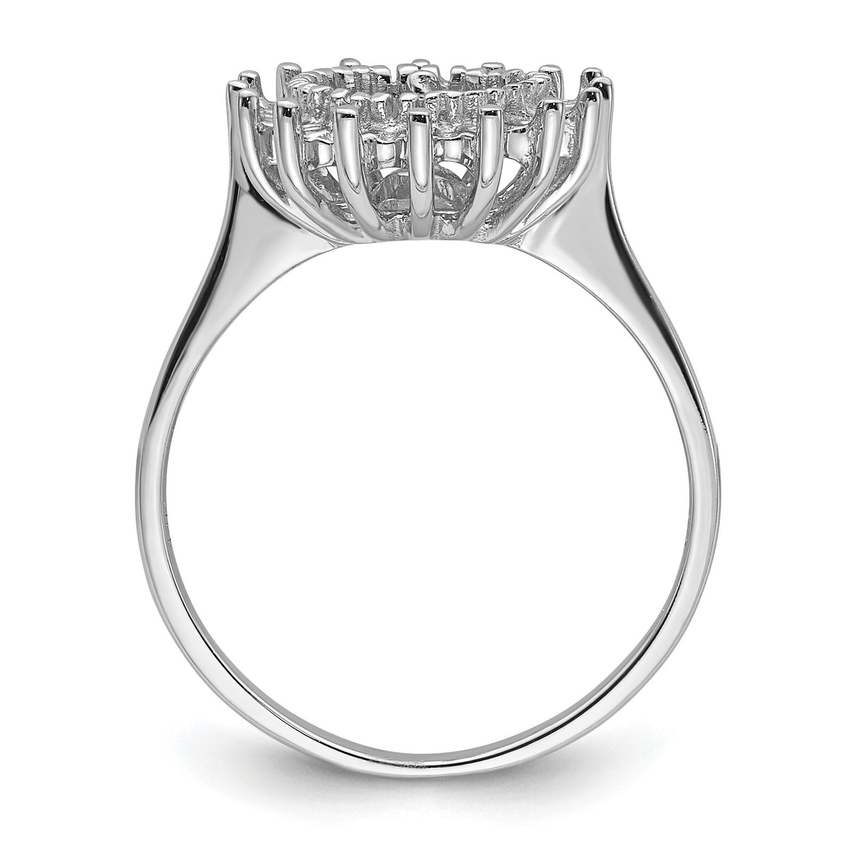 14k White Gold 7.5mm Pearl & Diamond Ring Mounting-Y4379