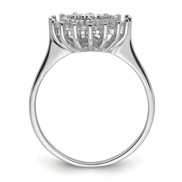 14k White Gold 7.5mm Pearl & Diamond Ring Mounting-Y4379