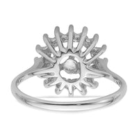 14k White Gold 7.5mm Pearl & Diamond Ring Mounting-Y4379