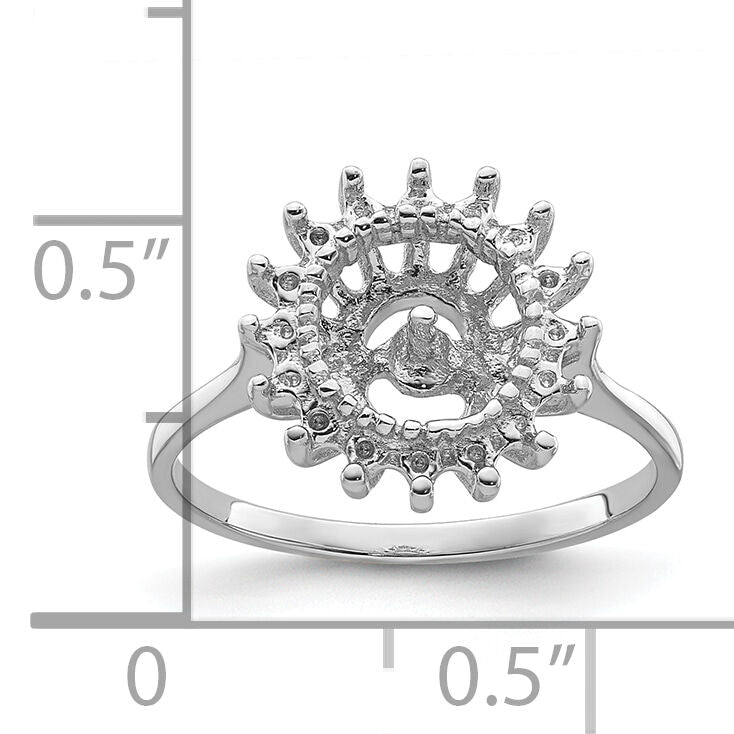 14k White Gold 7.5mm Pearl & Diamond Ring Mounting-Y4379