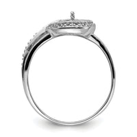 14k White Gold 7.5mm Pearl & Diamond Ring Mounting-Y4380