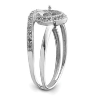 14k White Gold 7.5mm Pearl & Diamond Ring Mounting-Y4380
