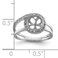 14k White Gold 7.5mm Pearl & Diamond Ring Mounting-Y4380