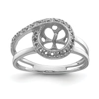 14k White Gold 7.5mm Pearl & Diamond Ring Mounting-Y4380