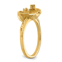 14k 7.5mm Pearl & Diamond Ring Mounting-Y4382
