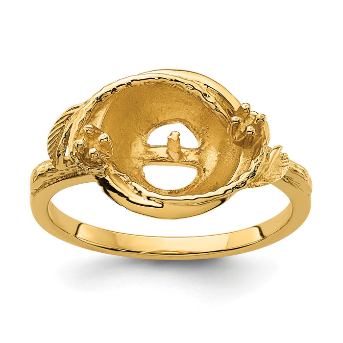 14k 7.5mm Pearl & Diamond Ring Mounting-Y4382
