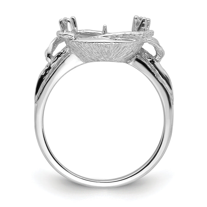 14k White Gold 7.5mm Pearl & Diamond Ring Mounting-Y4383