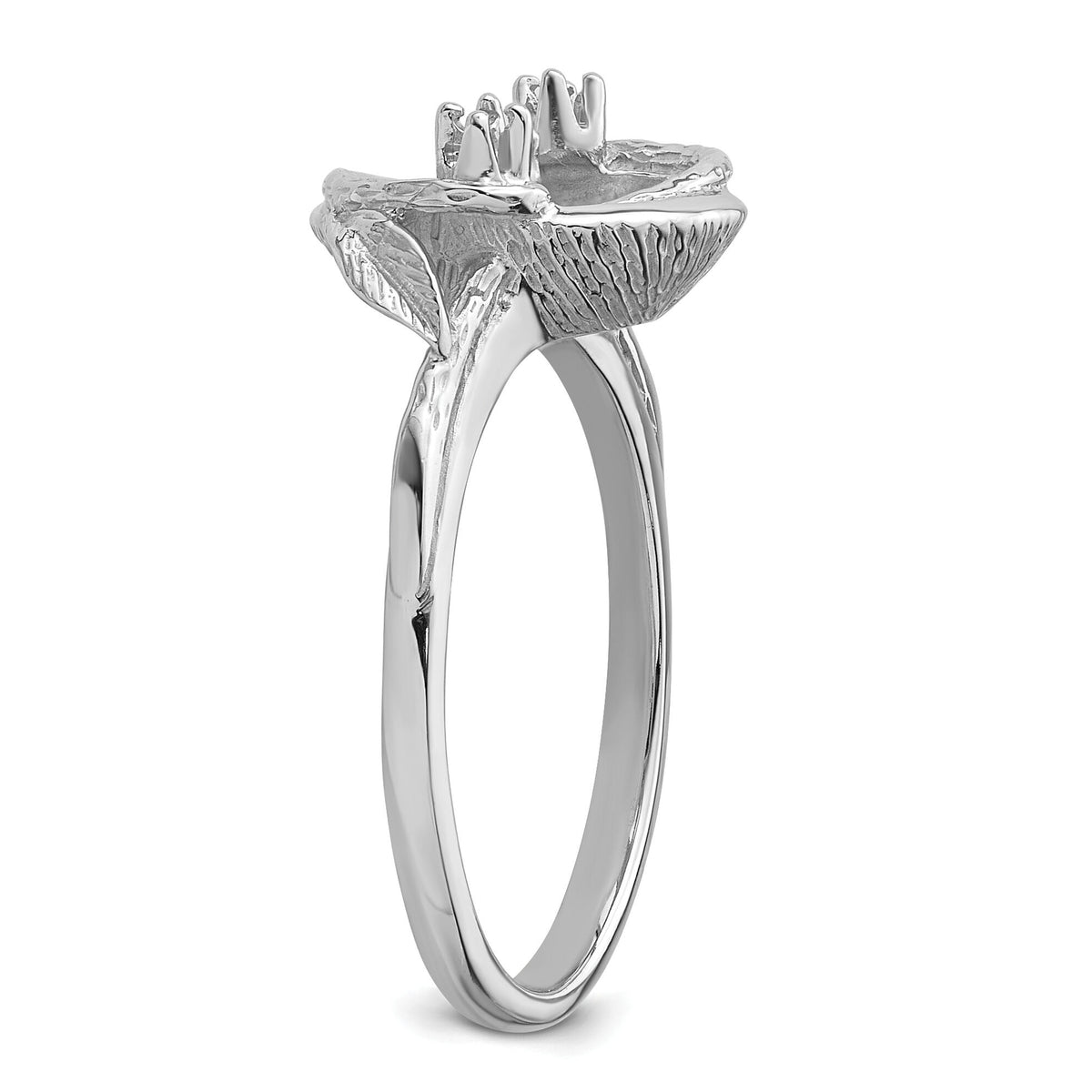 14k White Gold 7.5mm Pearl & Diamond Ring Mounting-Y4383