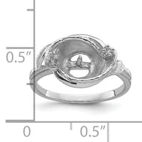 14k White Gold 7.5mm Pearl & Diamond Ring Mounting-Y4383